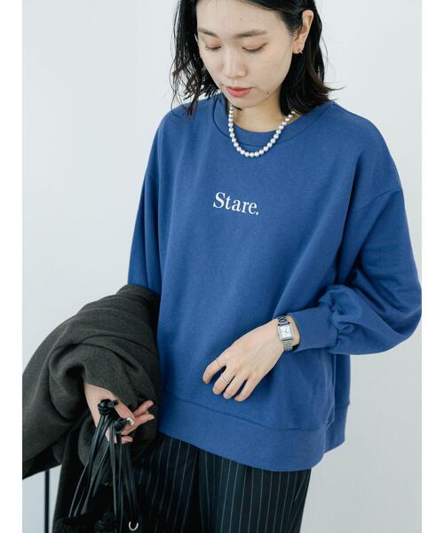 Samansa Mos2 blue(サマンサモスモスブルー)の「プリント裏毛プルオーバー(Tシャツ/カットソー・レディース・オフホワイト/グリーン/ブルー/チャコールグレー/ライトベージュ・F)」の18枚目の写真