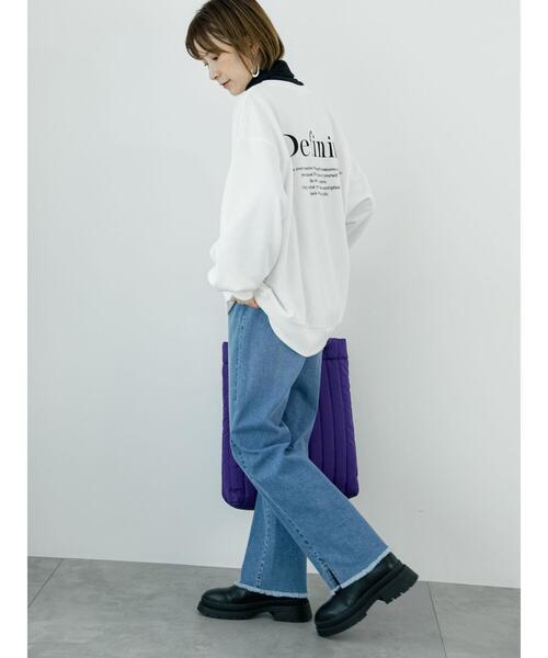 Samansa Mos2 blue(サマンサモスモスブルー)の「プリント裏毛プルオーバー(Tシャツ/カットソー・レディース・オフホワイト/グリーン/ブルー/チャコールグレー/ライトベージュ・F)」の21枚目の写真