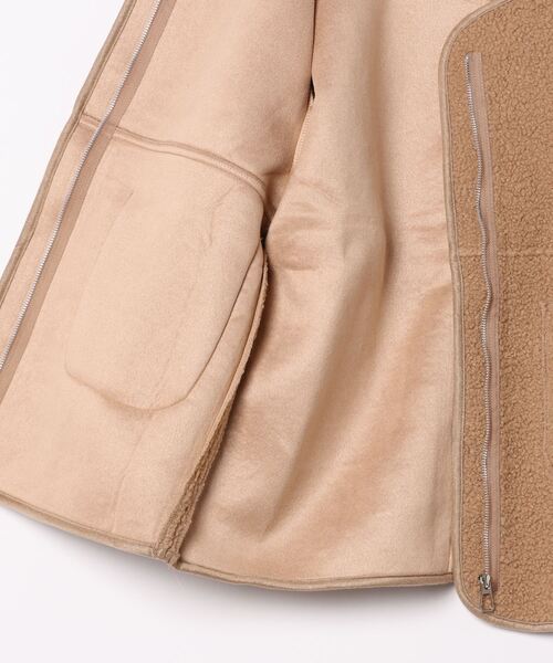 aimoha(アイモハ)の「ゆったりボアトッパー (AW)(ノーカラージャケット・レディース・ブラック/チョコ/グレー・MEDIUM/LARGE)」の5枚目の写真