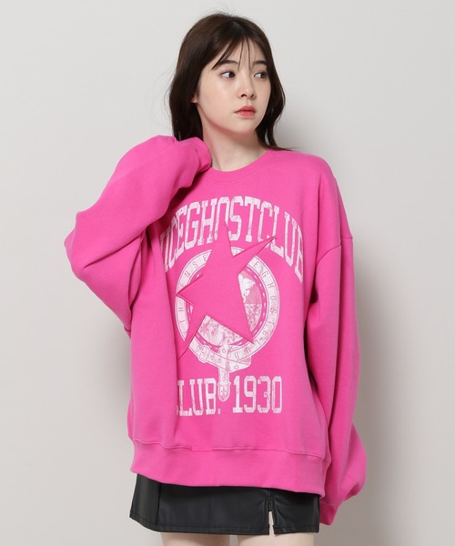 NICE GHOST CLUB(ナイスゴーストクラブ)の「【UNISEX】niceghostclub/スターエンブレム プルオーバー(裏起毛)/ナイスゴースト/2984110(スウェット・レディース・ブラック/ピンク・MEDIUM/LARGE/SMALL)」の6枚目の写真