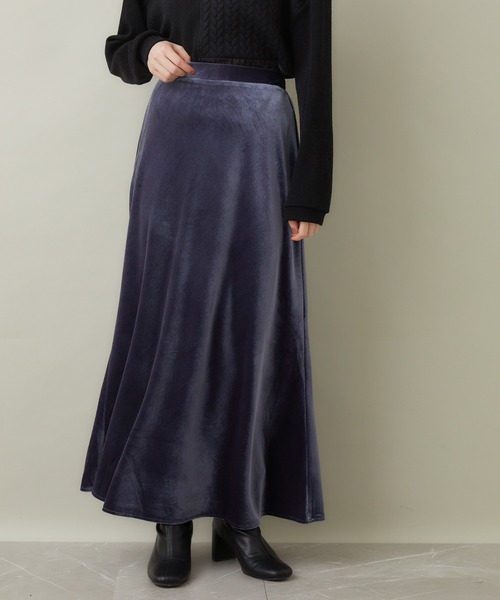 ROSIEE（ロージー）の「ROSIEE ベロアAラインスカート（スカート・レディース・ブラック/グレー・FREE）」の8枚目の写真