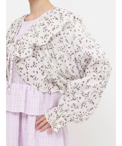 merry jenny（メリージェニー）の「petit flowerフリルボレロ（シャツ/ブラウス・レディース・イエロー/ラベンダー・FREE）」の8枚目の写真