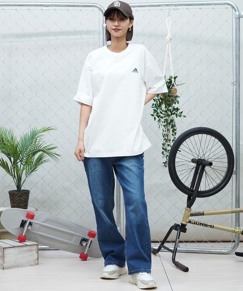 adidas（アディダス）の「adidas/アディダス Tシャツ ワンポイントロゴ オーバーサイズ JSY30（Tシャツ/カットソー・メンズ・ブラック/ホワイト/ライトグリーン系・XL/L/3XL/2XL/M）」の20枚目の写真