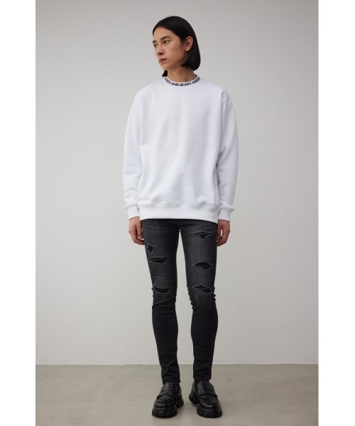 AZUL by moussy(アズールバイマウジー)の「ネックジャガードスウェットトップス(スウェット・メンズ・ホワイト/ブラック/ブルー・LARGE/MEDIUM)」の6枚目の写真
