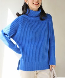 RIB コンパクト ニットハイネックトップス