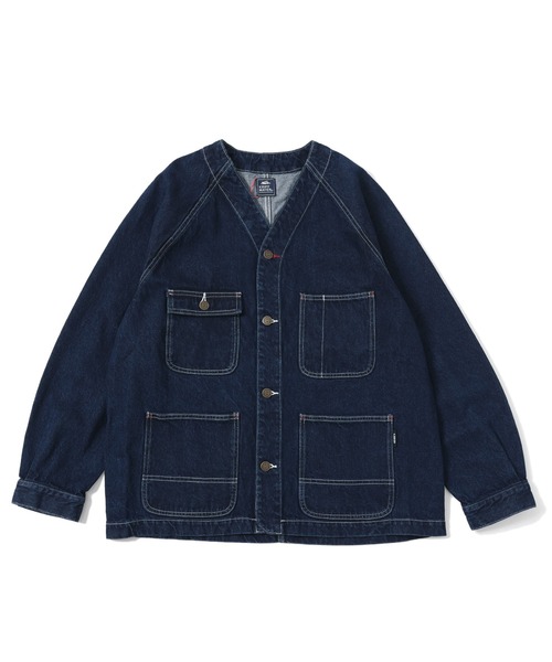 新品　クリフメイヤー　ノーカラーデニムジャケット KRIFF MAYER クリフメイヤー ノーカラー カバーオール デニム