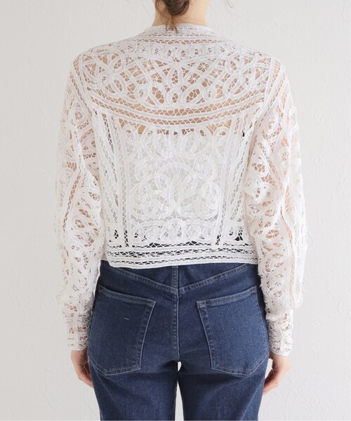 IENA LA BOUCLE 2024SS コットンレースブラウス コットンレースブラウス〉 繊細で丁寧な作りがLA BOUCLEらしい