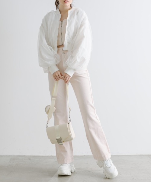 OLIVE des OLIVE(オリーブデオリーブ)の「チュール重ねブルゾン(ブルゾン・レディース・ブラック/アイボリー・FREE)」の3枚目の写真