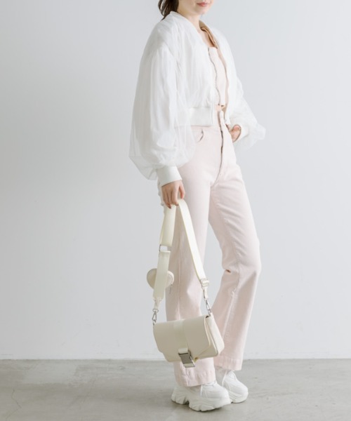 OLIVE des OLIVE(オリーブデオリーブ)の「チュール重ねブルゾン(ブルゾン・レディース・ブラック/アイボリー・FREE)」の4枚目の写真