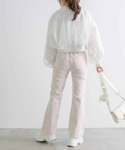 OLIVE des OLIVE(オリーブデオリーブ)の「チュール重ねブルゾン(ブルゾン・レディース・ブラック/アイボリー・FREE)」の5枚目の写真