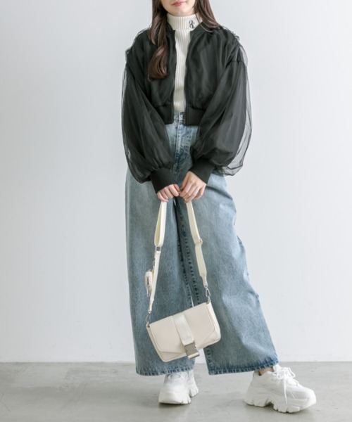 OLIVE des OLIVE(オリーブデオリーブ)の「チュール重ねブルゾン(ブルゾン・レディース・ブラック/アイボリー・FREE)」の10枚目の写真