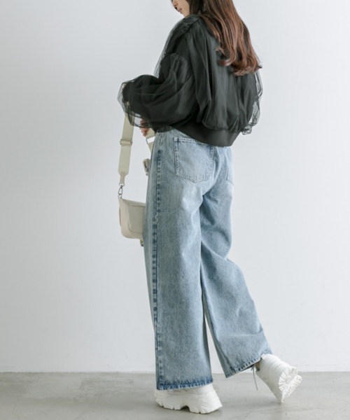 OLIVE des OLIVE(オリーブデオリーブ)の「チュール重ねブルゾン(ブルゾン・レディース・ブラック/アイボリー・FREE)」の12枚目の写真