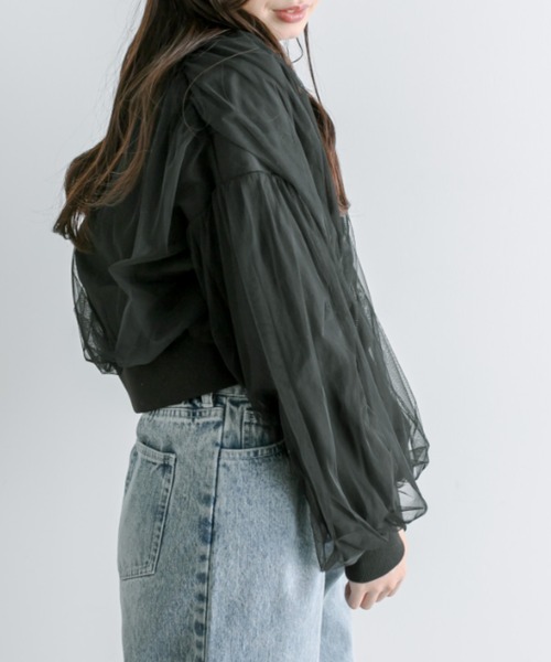 OLIVE des OLIVE(オリーブデオリーブ)の「チュール重ねブルゾン(ブルゾン・レディース・ブラック/アイボリー・FREE)」の14枚目の写真