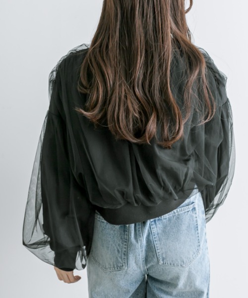 OLIVE des OLIVE(オリーブデオリーブ)の「チュール重ねブルゾン(ブルゾン・レディース・ブラック/アイボリー・FREE)」の15枚目の写真