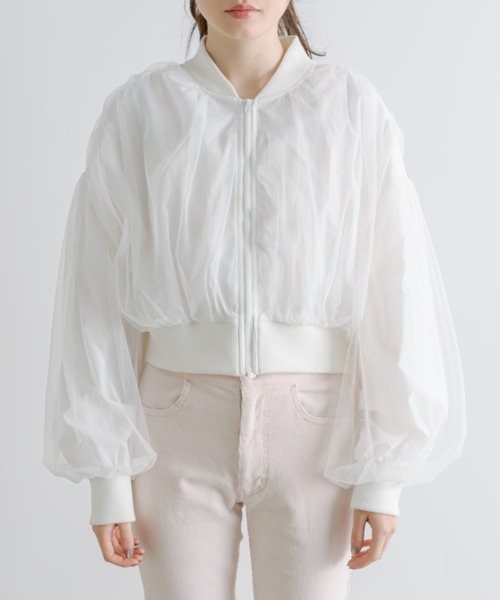 OLIVE des OLIVE(オリーブデオリーブ)の「チュール重ねブルゾン(ブルゾン・レディース・ブラック/アイボリー・FREE)」の18枚目の写真