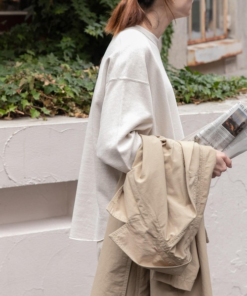 FORK&SPOON(フォークアンドスプーン)の「FORK&SPOON スーピマコットン混反毛クルーネックスウェット(スウェット・レディース・チャコールグレー/アイボリー/ライトブルー・1)」の8枚目の写真