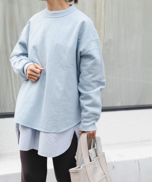 FORK&SPOON(フォークアンドスプーン)の「FORK&SPOON スーピマコットン混反毛クルーネックスウェット(スウェット・レディース・チャコールグレー/アイボリー/ライトブルー・1)」の20枚目の写真