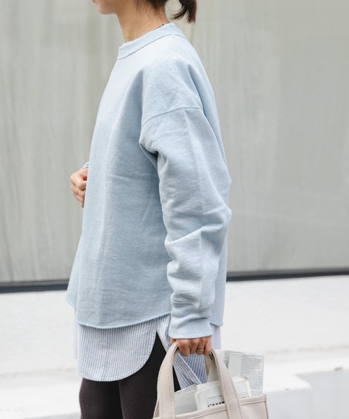 FORK&SPOON(フォークアンドスプーン)の「FORK&SPOON スーピマコットン混反毛クルーネックスウェット(スウェット・レディース・チャコールグレー/アイボリー/ライトブルー・1)」の21枚目の写真