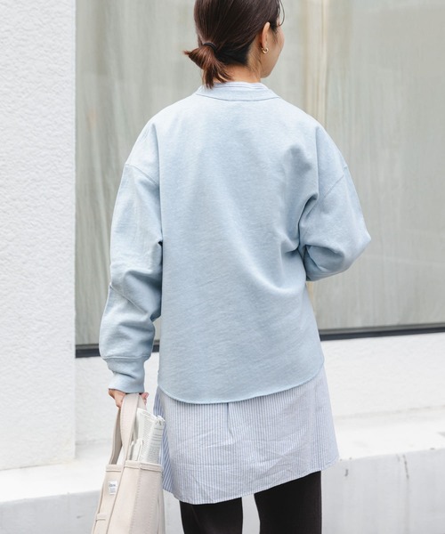 FORK&SPOON(フォークアンドスプーン)の「FORK&SPOON スーピマコットン混反毛クルーネックスウェット(スウェット・レディース・チャコールグレー/アイボリー/ライトブルー・1)」の22枚目の写真