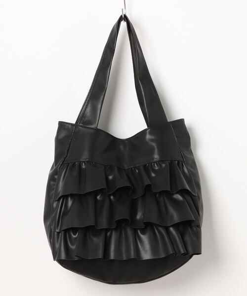 Q（キュー）の「フリルトート（トートバッグ・レディース・シルバー/ブラック・ONE SIZE）」の9枚目の写真