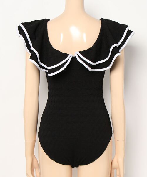 Dita（ディータ）の「ボリュームスリーブ ダブルフリル ワンピース 水着（水着・レディース・ホワイト/ブラック・L/M）」の14枚目の写真