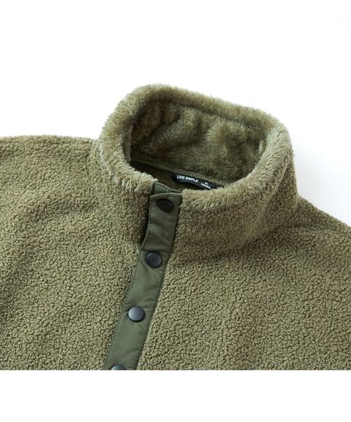 TopIsm（トップイズム）の「ゴルフ ハーフボタントレーナー ボアフリース ゴルフウェア メンズ（ゴルフグッズ・メンズ・ネイビー/ブラック/カーキ・L/XL/M）」の5枚目の写真