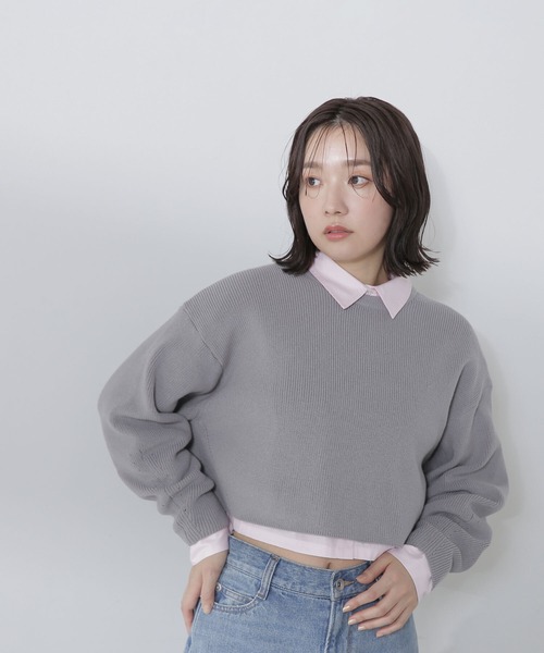 クロップドニット＆シャツセット　24SS 楽天市場】【SALE／60%OFF】クロップドニット&シャツセット 24SS
