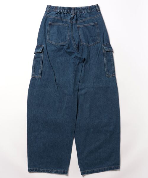 reca(レカ)の「デニムカーゴパンツ(デニムパンツ・レディース・サックスブルー/ネイビー・M/L)」の3枚目の写真