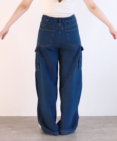 reca(レカ)の「デニムカーゴパンツ(デニムパンツ・レディース・サックスブルー/ネイビー・M/L)」の11枚目の写真