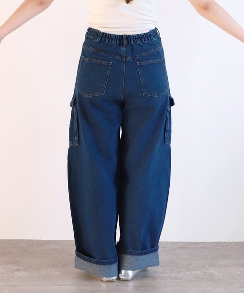 reca(レカ)の「デニムカーゴパンツ(デニムパンツ・レディース・サックスブルー/ネイビー・M/L)」の10枚目の写真