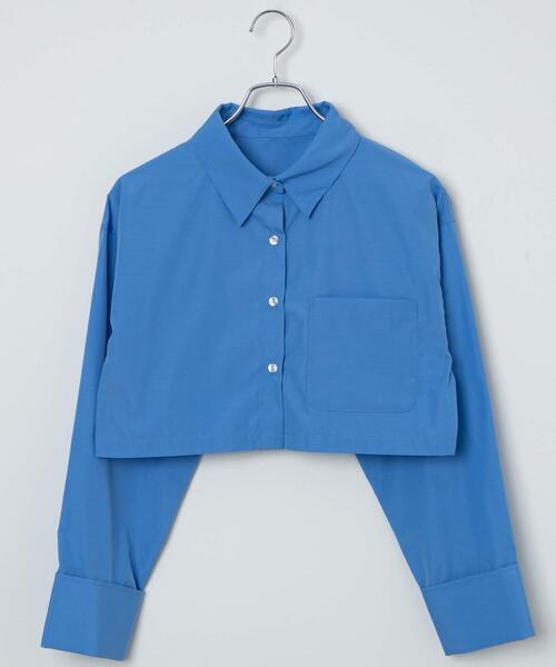 WEGO（ウィゴー）の「WEGO/カラーショートシャツ（シャツ/ブラウス・レディース・ブルー/その他1/ホワイト/ブルー系その他4・FREE）」の15枚目の写真