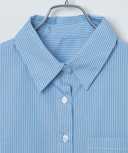 WEGO（ウィゴー）の「WEGO/カラーショートシャツ（シャツ/ブラウス・レディース・ブルー/その他1/ホワイト/ブルー系その他4・FREE）」の18枚目の写真