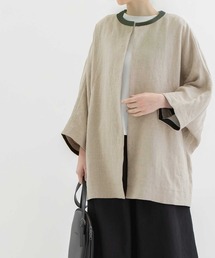 nop de nod｜ノップドゥノッド（レディース）のノーカラージャケット