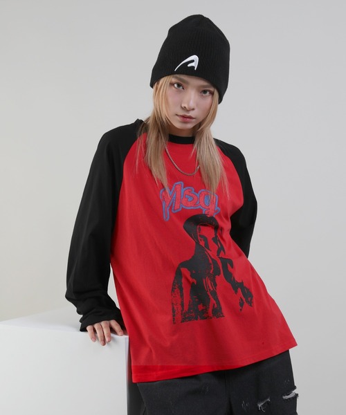 MSG(エムエスジー)の「ヴィンテージライクロングスリーブラグランロンT(Tシャツ/カットソー・メンズ・ブラック×ホワイト/ホワイト×ブラック/レッド系/ホワイト×ブルー・XL/S/M/L)」の4枚目の写真