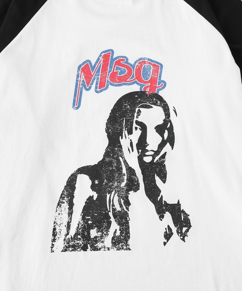 MSG(エムエスジー)の「ヴィンテージライクロングスリーブラグランロンT(Tシャツ/カットソー・メンズ・ブラック×ホワイト/ホワイト×ブラック/レッド系/ホワイト×ブルー・XL/S/M/L)」の5枚目の写真