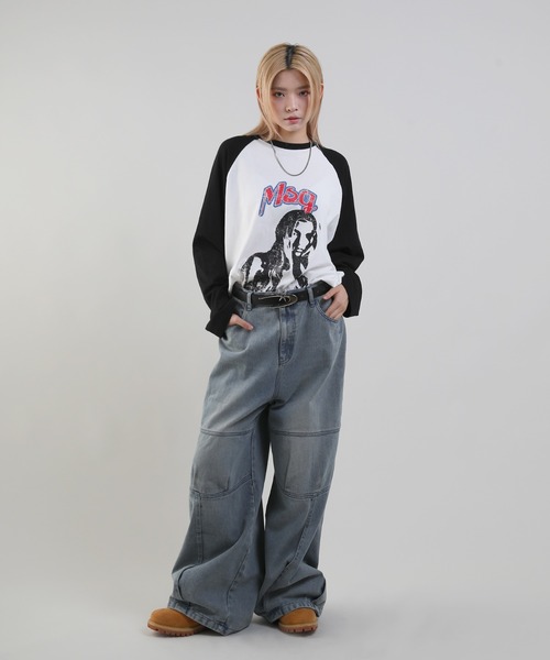 MSG(エムエスジー)の「ヴィンテージライクロングスリーブラグランロンT(Tシャツ/カットソー・メンズ・ブラック×ホワイト/ホワイト×ブラック/レッド系/ホワイト×ブルー・XL/S/M/L)」の20枚目の写真