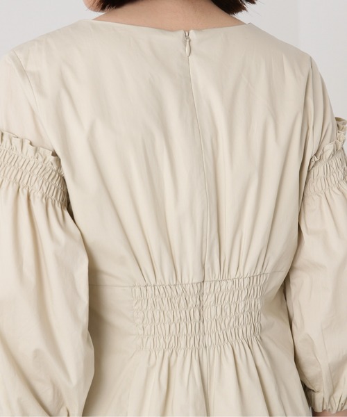 N.（N. Natural Beauty Basic）（エヌエヌナチュラルビューティーベーシック）の「◆タイプライターフリルパフワンピース（ワンピース・レディース・グリーン/ベージュ/ブラック・MEDIUM）」の20枚目の写真