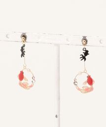金魚鉢モチーフ 金魚 ひっかけピアス[ACCACC]
