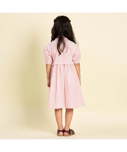 ★セール／即発♪★BCBGMAXAZRIA ストライプTシャツワンピ★ シャツワンピース ストライプ ノーカラー 前開き shi cogn xi