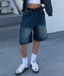 DEFLEXTION | 【DEFLEXTION / ディフレクション】Wash half denimpants / ウォッシュ ハーフデニムパンツ(デニムパンツ)