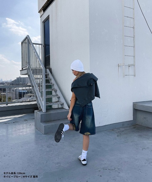 DEFLEXTION(ディフレクション)の「【DEFLEXTION / ディフレクション】Wash half denimpants / ウォッシュ ハーフデニムパンツ(デニムパンツ・レディース・ネイビー・SMALL)」の7枚目の写真