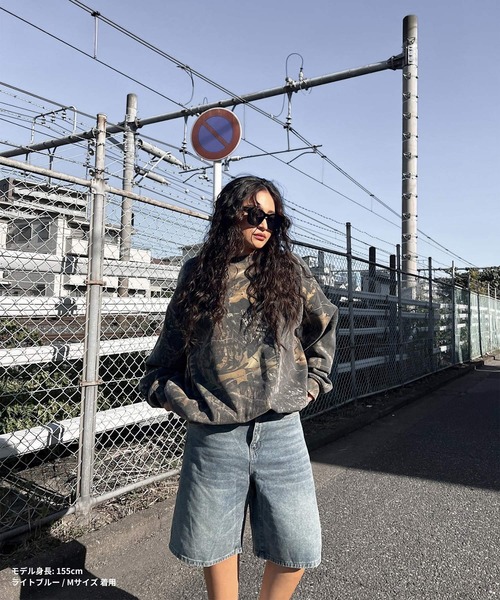 DEFLEXTION(ディフレクション)の「【DEFLEXTION / ディフレクション】Wash half denimpants / ウォッシュ ハーフデニムパンツ(デニムパンツ・レディース・ネイビー・SMALL)」の2枚目の写真
