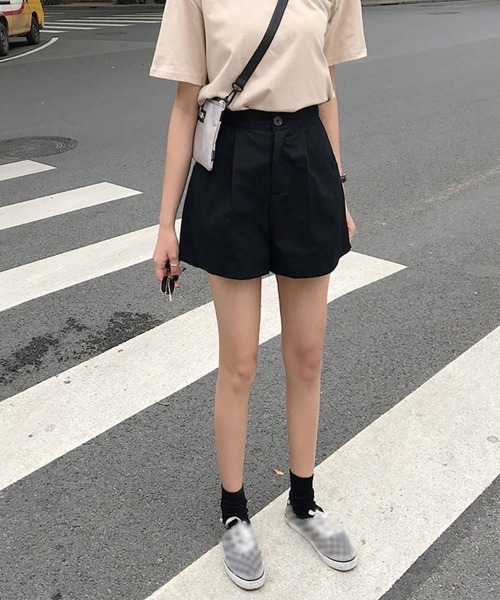 Miniministore(ミニミニストア)の「ハイウエスト ショートパンツ レディース(チノパンツ・レディース・ベージュ/ブラック・M/S/L)」の7枚目の写真