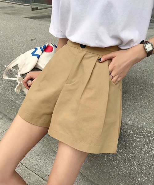 Miniministore(ミニミニストア)の「ハイウエスト ショートパンツ レディース(チノパンツ・レディース・ベージュ/ブラック・M/S/L)」の8枚目の写真