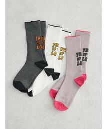 ■別注　フルーツオブザルーム　3Pバックロゴソックス