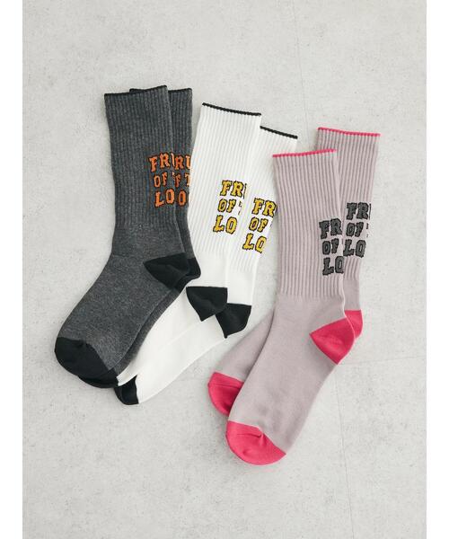 FRUIT OF THE LOOM(フルーツオブザルーム)の「■別注 フルーツオブザルーム 3Pバックロゴソックス(その他小物・レディース・その他6・23-25)」の1枚目の写真