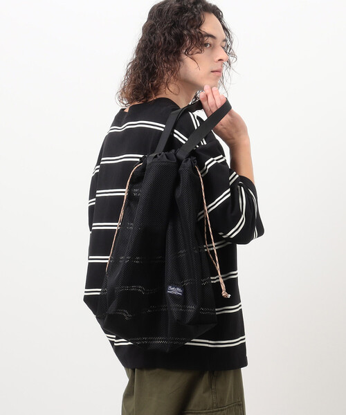 Purple&Yellow（パープルアンドイエロー）の「ポリエステルメッシュ×ポリエステルタッサー ３ＷＡＹ メッシュ トートバッグ（トートバッグ・メンズ・ブラック・FREE）」の8枚目の写真