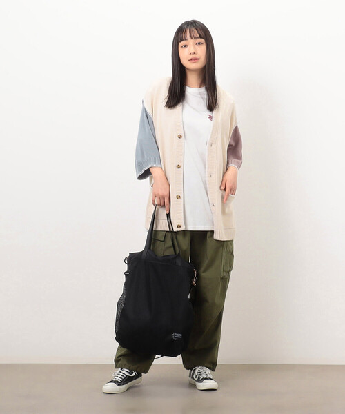 Purple&Yellow（パープルアンドイエロー）の「ポリエステルメッシュ×ポリエステルタッサー ３ＷＡＹ メッシュ トートバッグ（トートバッグ・メンズ・ブラック・FREE）」の10枚目の写真