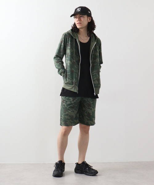 FUNALIVE(ファンアライブ)の「Printed hoodie and shorts / プリント フーディ&ハーフパンツSETUP unisex(セットアップ・メンズ・ホワイト系/カーキ/ブラック/グレー系/杢グレー/ホワイト/ブラック系/ネイビー・L/M/XL)」の8枚目の写真