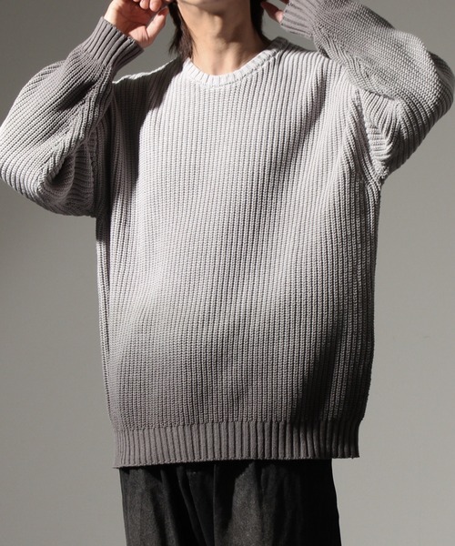 Art re A select（アトリエセレクト）の「Gradation Oversized Spring Knit/グラデーションオーバーサイズスプリングニット（ニット/セーター・メンズ・チャコールグレー/ブルー/ライトグレー・M/L）」の10枚目の写真